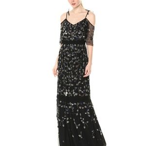 Adrianna Papell cold shoulder evening dress